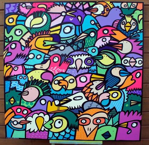 Kev Munday (1986) - All The Birds, Antiek en Kunst, Kunst | Schilderijen | Modern