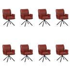 Set van 8 Leren draaibare eetkamerstoelen Elite - Granada, Ophalen of Verzenden