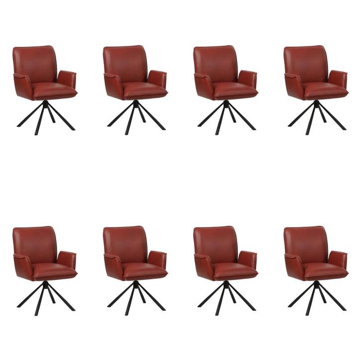 Set van 8 Leren draaibare eetkamerstoelen Elite - Granada, Maison & Meubles, Tabourets de bar, Enlèvement ou Envoi