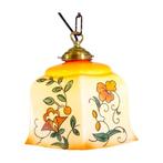 Art Deco Pendant Lamp | Opaline Glass | Flower Decor | Vinta