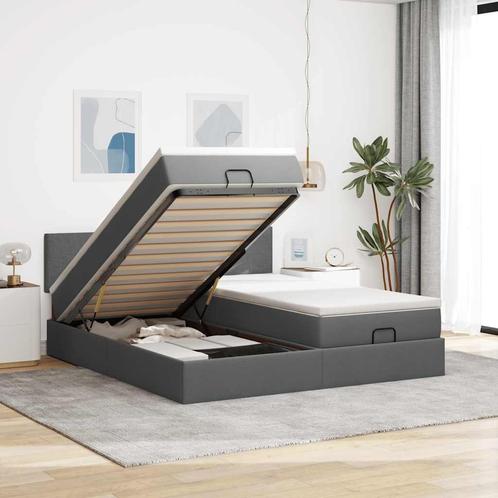 vidaXL Ottoman bed met matrassen 180x200cm stof donkergrijs, Huis en Inrichting, Slaapkamer | Bedden, Nieuw, Verzenden