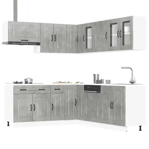 vidaXL 11-delige Keukenkastenset Kalmar bewerkt hout, Huis en Inrichting, Kasten | Overige, Nieuw, Verzenden