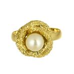 Ring - 18 karaat Geel goud Parel, Nieuw