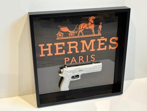 Rob VanMore - Silver war on Hermes Paris, Antiquités & Art, Art | Peinture | Moderne