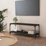 vidaXL Tv-meubel 100x33x41 cm bewerkt hout en staal zwart, Huis en Inrichting, Kasten |Televisiemeubels, Nieuw, Verzenden