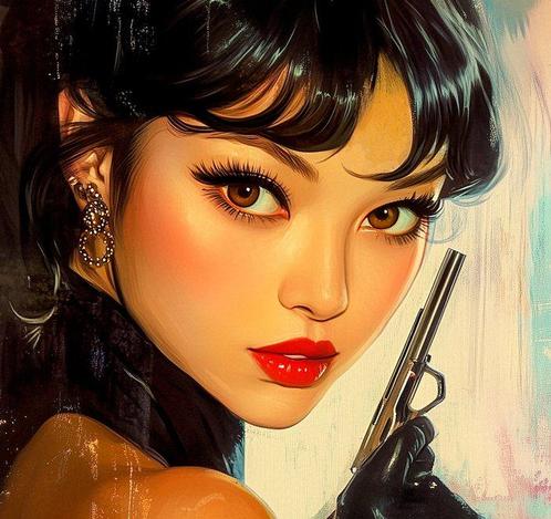 L.A French (1992) - The spy, Antiek en Kunst, Kunst | Schilderijen | Modern