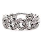 Ring - 14 karaat Witgoud - 0.66ct. tw. Roze Diamant, Nieuw