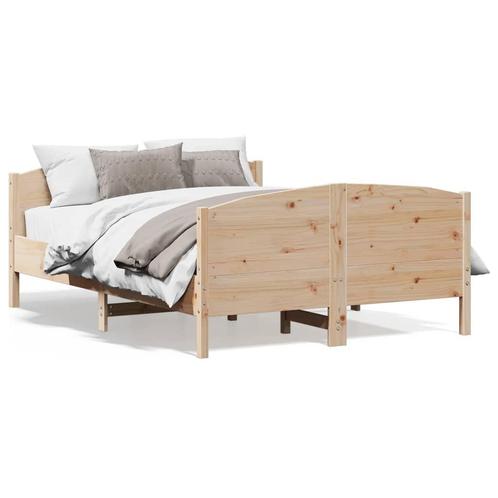 vidaXL Cadre de lit avec tête de lit 140x190 cm bois de, Maison & Meubles, Chambre à coucher | Lits, Neuf, Envoi