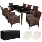 tectake Aluminium wicker zitgroep Menorca 8+1 met beschermho, Tuin en Terras, Verzenden, Nieuw