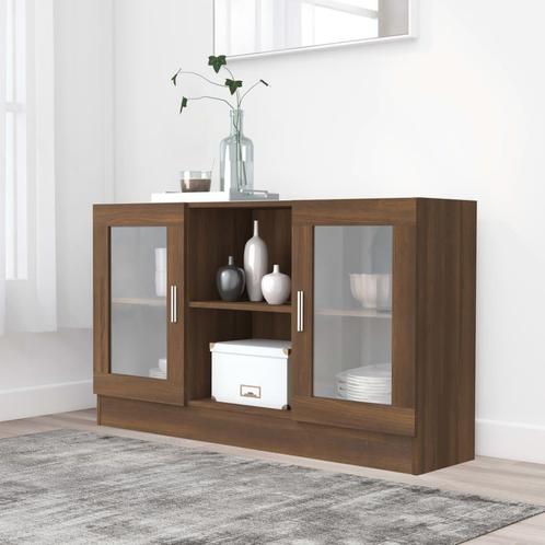 vidaXL Vitrinekast 120x30,5x70 cm bewerkt hout bruin, Huis en Inrichting, Kasten | Dressoirs, Nieuw, Verzenden