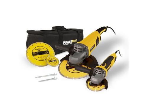 Powerplus POWX06250 Haakse slijper set - 2 stuks - 115mm -, Huis en Inrichting, Woonaccessoires | Overige, Zo goed als nieuw, Verzenden