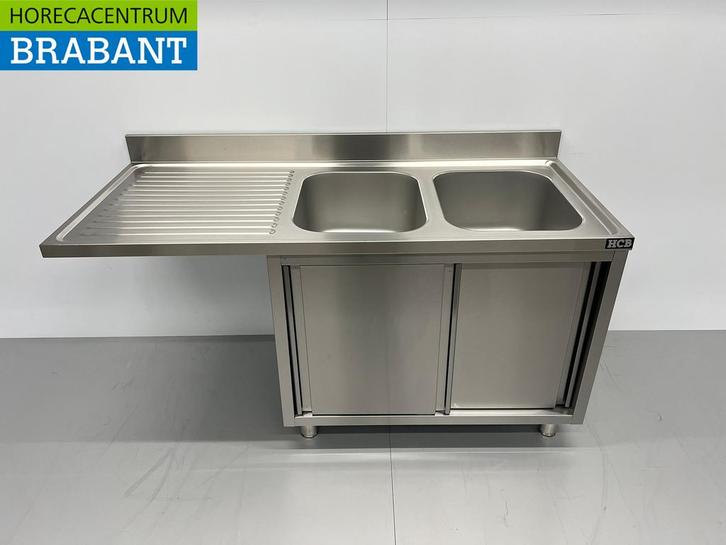 Évier en acier inoxydable double évier Premium-line 2 portes, Zakelijke goederen, Horeca | Overige, Verzenden
