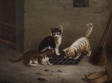 Julius Hamburger (1830-1909) - Gattini curiosi