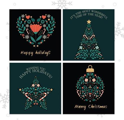 Tweedekans | Giftmas Kerstkaarten - Wenskaarten - 52 Stuks -, Diversen, Kerst, Ophalen of Verzenden