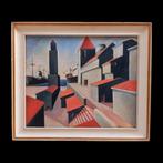 Fortunato Depero (1892-1960), Seguace di - Veduta Portuale, Antiek en Kunst