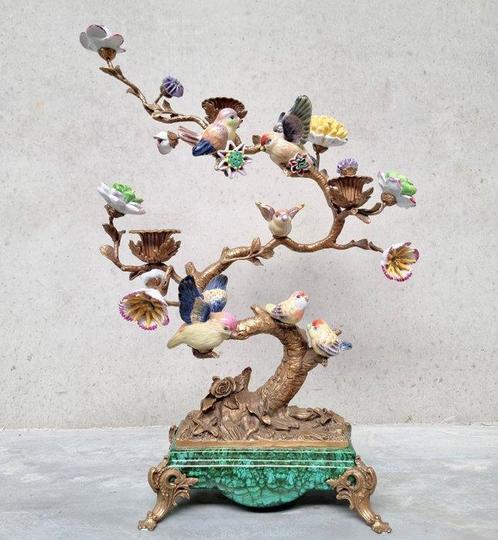 Kaarsenhouder - Brons, Porselein - NO RP, Antiek en Kunst, Curiosa en Brocante