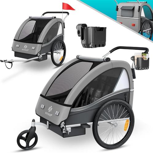 Kinderfietskar - fietsaanhanger - 360° draaibaar met vering, Fietsen en Brommers, Fietsaccessoires | Overige Fietsaccessoires