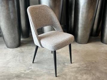 Veiling - Eetkamerstoel Chef (set van 4) Linnenstof - Grijs beschikbaar voor biedingen