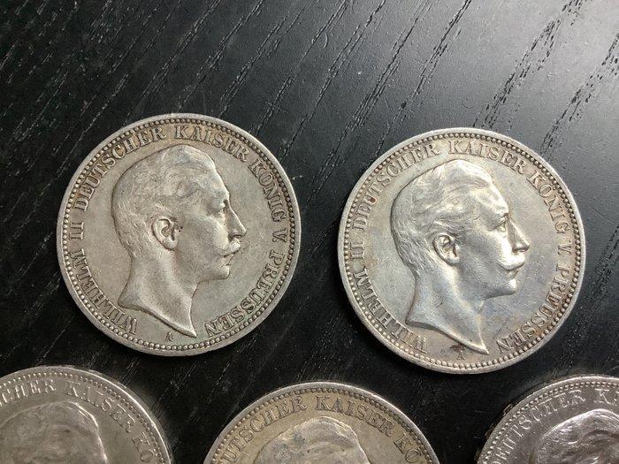 Duitsland, Pruisen Wilhelm II. 3 Mark 1908-1912 (Zonder, Timbres & Monnaies, Monnaies | Europe | Monnaies non-euro