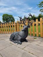 Beeld, XL Deer 110cm - 88 cm - Metaal, Antiek en Kunst