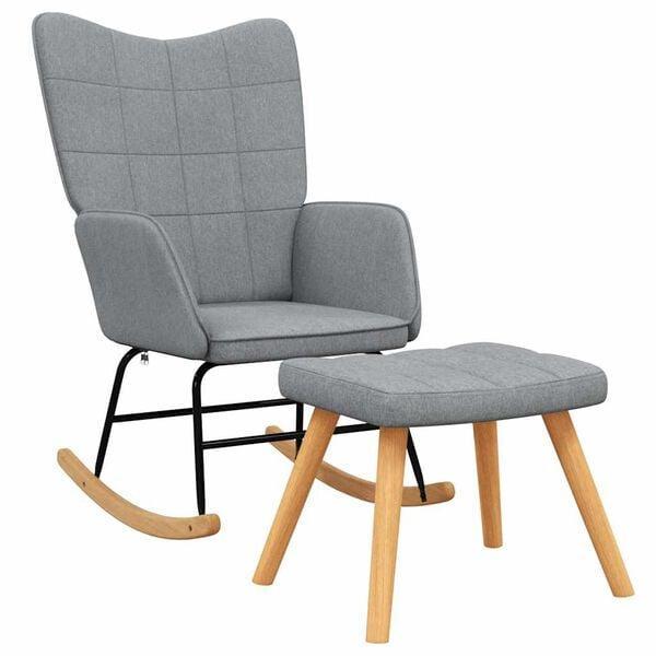 Schommelstoel stof lichtgrijs | Retour Deal | 40% Korting, Huis en Inrichting, Fauteuils, 50 tot 75 cm, 75 tot 100 cm, Nieuw, Verzenden