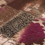 BA137 - Velours italien rare Patchwork - Bronze et Pourpre