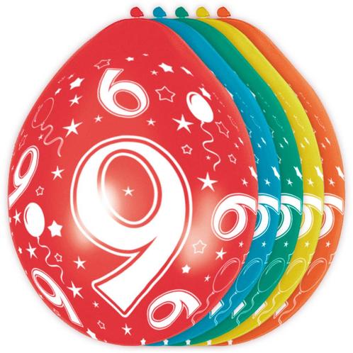 Ballonnen 9 Jaar Versiering 30cm 5st, Hobby en Vrije tijd, Feestartikelen, Nieuw, Verzenden