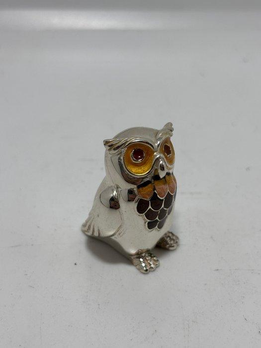 Figuur - Gufo - Argento en smalto, geen reserve, Antiek en Kunst, Antiek | Zilver en Goud