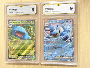 Pokémon - 2 Graded card - Blastoise, Venusaur 003 + 009 - GG beschikbaar voor biedingen