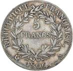 France. Napoléon I (1804-1814). 5 Francs 1806-A, Paris (Sans