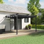 vidaXL Wandgemonteerde Gazebo Antraciet 3 x 3 m Staal, Tuin en Terras, Verzenden, Nieuw
