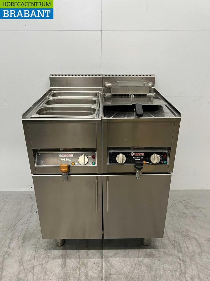RVS Hendi Cookersystem Baklijn met Frituur 10L en Bain Marie, Zakelijke goederen, Horeca | Keukenapparatuur, Ophalen of Verzenden