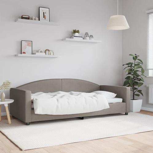 vidaXL Lit de repos taupe 90x200 cm tissu, Maison & Meubles, Chambre à coucher | Lits, Neuf, Envoi