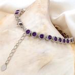 Zonder Minimumprijs - Armband Verguld Amethist - 18K goud, Handtassen en Accessoires, Armbanden, Nieuw