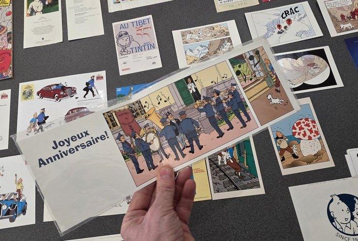 Tintin - 55 Postkaarten/Flyers/Stickers/Postzegels -, Livres, BD