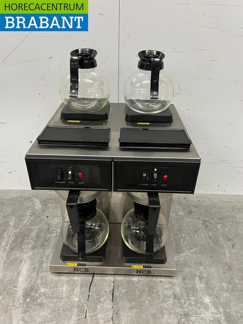 HCB RVS Dubbele Koffiemachine Koffieautomaat met 4 kannen, Zakelijke goederen, Horeca | Keukenapparatuur, Ophalen of Verzenden