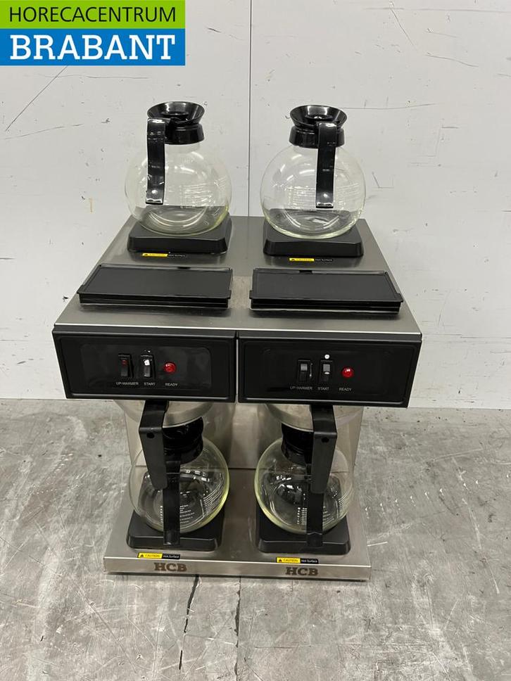 HCB RVS Dubbele Koffiemachine Koffieautomaat met 4 kannen, Zakelijke goederen, Horeca | Keukenapparatuur, Ophalen of Verzenden