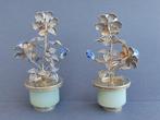 Pot (2) - Onyx en filigraan van zilver - met verglaasde, Antiek en Kunst