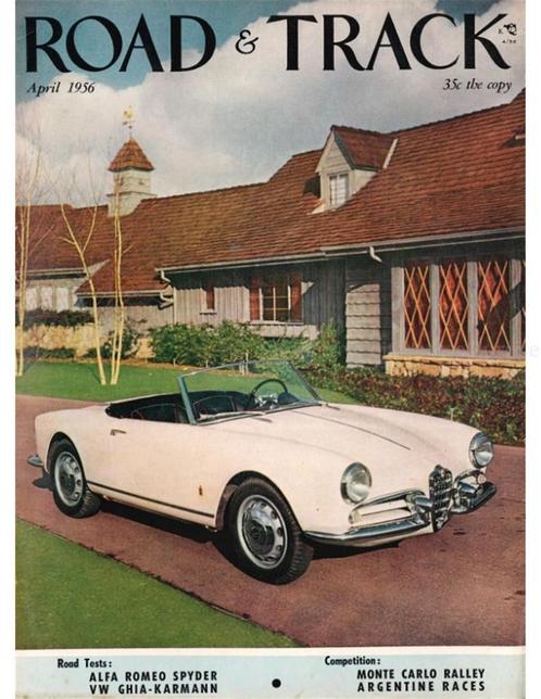 1956 ROAD AND TRACK MAGAZINE APRIL ENGELS, Boeken, Auto's | Folders en Tijdschriften