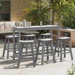 vidaXL Tuin Bar Set 6 pcs Lichtgrijs HDPE, Tuin en Terras, Verzenden, Nieuw