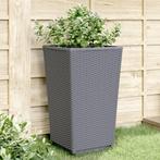 vidaXL Plantenbakken 2 st 32,5x32,5x57 cm polypropeen grijs, Verzenden, Nieuw