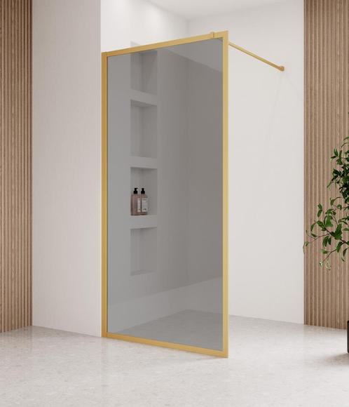 Douchewand Georgia 100 x 200 cm Goud – Inloopdouche 8 mm, Doe-het-zelf en Bouw, Sanitair, Nieuw, Verzenden
