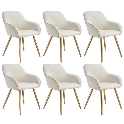 tectake Eetkamerstoel Marilyn, koordlook, gestoffeerd - crem, Huis en Inrichting, Stoelen, Verzenden