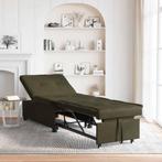 vidaXL Slaapbank Legergroen 67 x 194 x 38 cm Faux suede leer, Huis en Inrichting, Zetels | Zetels, Verzenden, Nieuw