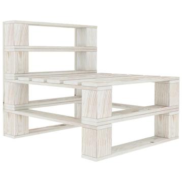vidaXL Tuinmiddenbank pallet hout wit, Verzenden