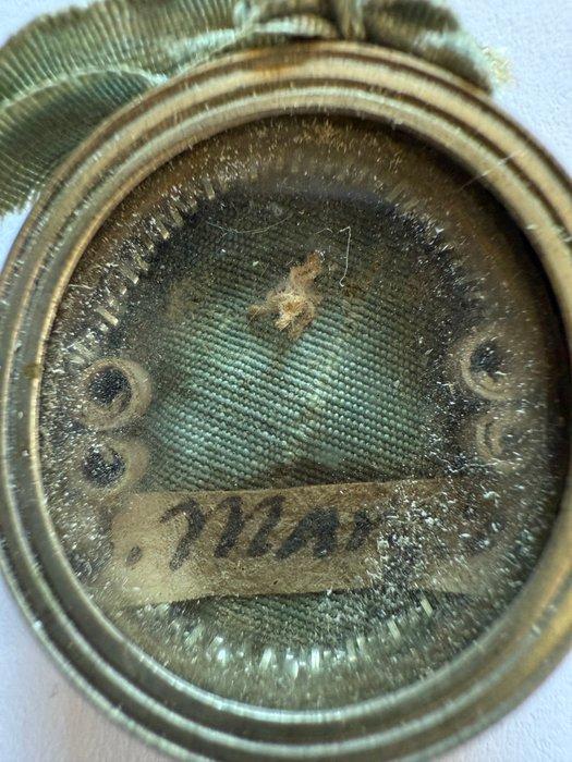 Reliekhouder - Metaal, Linnen - 1750-1800 - S. MArg :, Antiek en Kunst, Kunst | Niet-Westerse kunst