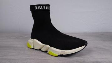 Balenciaga Speed Trainers Cuffed Black and Yellow - Sneakers