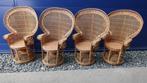 Chaise - Chaise paon - Bois, Rotin - Quatre chaises paon en