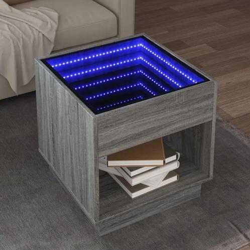 vidaXL Salontafel met Infinity LED 50x50x50 cm grijs sonoma, Huis en Inrichting, Tafels | Salontafels, Nieuw, Verzenden
