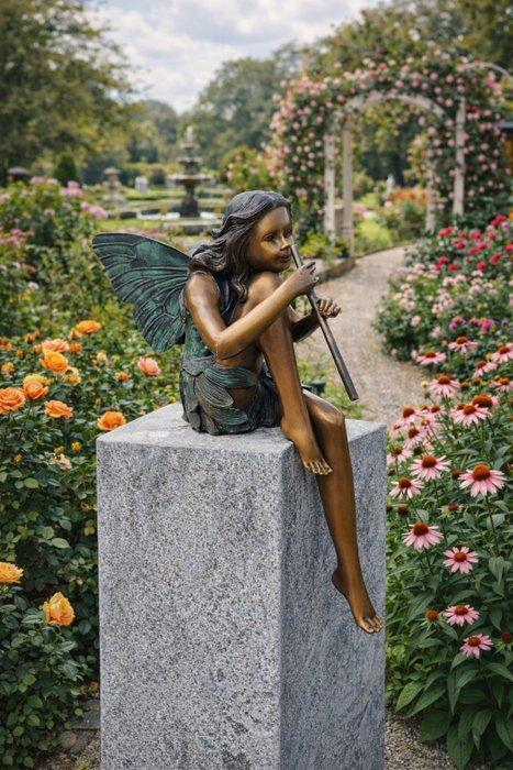 Beeld, Large Bronze Fairy with Flute - 56 cm - Brons - 2026, Antiek en Kunst, Curiosa en Brocante